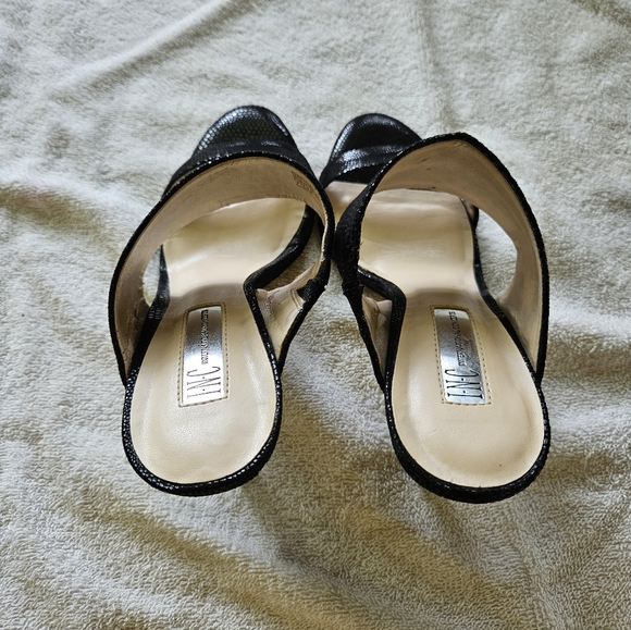 I-N-C International Concepts High Heel Stilletto Sandal Gloss Black / Tan - Picture 4 of 11